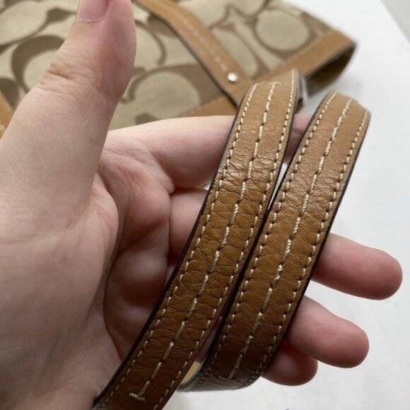 Coach Brown Patterned Tote Bag with Dual Handles - Picture 4 of 11